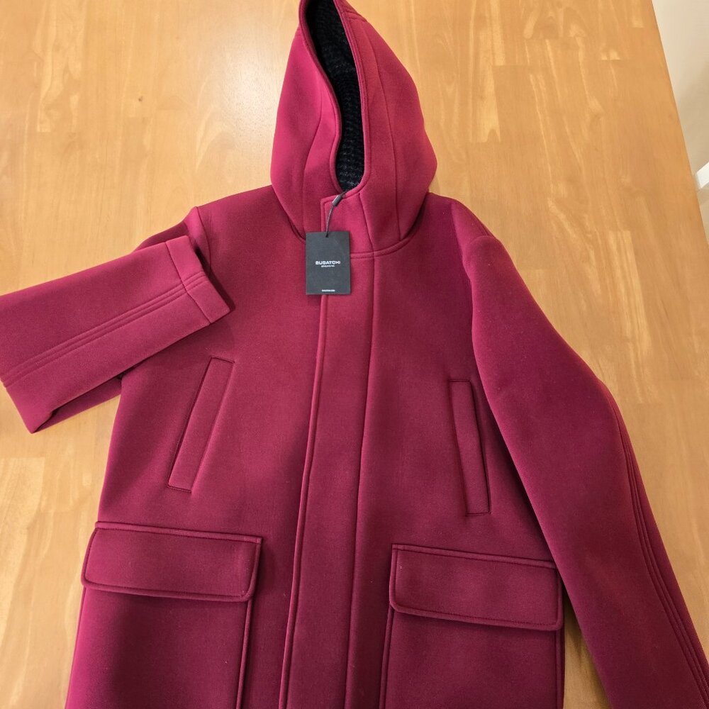 New Bugatchi‎ Double-Faced Field Jacket Hooded Scuba Fabric Small MSRP $675 NWT